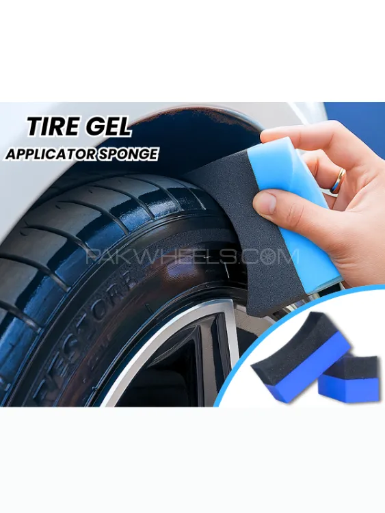 Car Tire Gel Wax Applicator Pad Sponge Tire Shine Foam Cleaner Sponge . Image-1