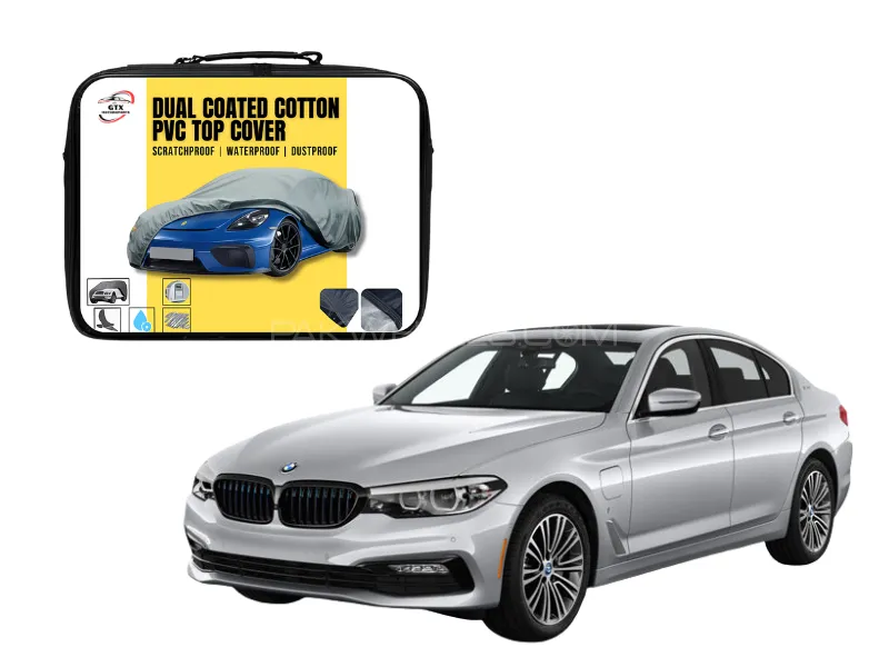 Dual Coated Cotton PVC Car Top Cover for BMW 5 Series | Waterproof, Dustproof & UV Resistant Image-1