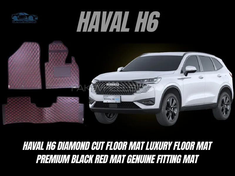 Haval H6 Diamond Cut Floor Mats | Luxury Premium Red & Black | Waterproof & Easy Clean Image-1