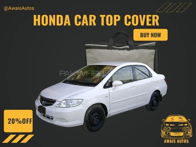 Honda City 2003–2008 Car Top Cover – Black Parachute, Waterproof, Heatproof & Anti-Scratch Protectio Image-1