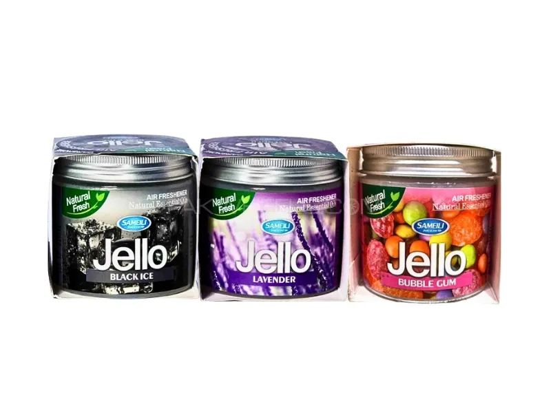 Jello Air Freshener Ge Pack Of 3  Black Ice , Lavender & Bubble Gum | Perfume Gel Image-1