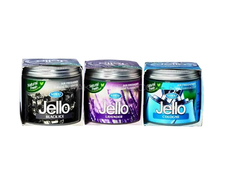 Jello Air Freshener Ge Pack Of 3 Black Ice , Lavender & Cologne | Perfume Gel Image-1