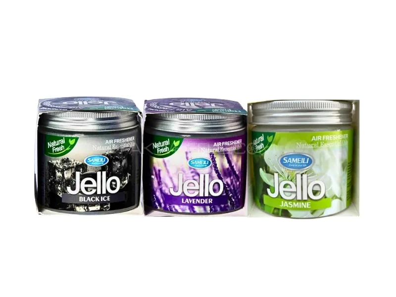 Jello Air Freshener Ge Pack Of 3 Black Ice , Lavender & Jasmine | Perfume Gel Image-1