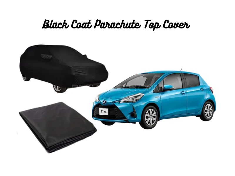 Toyota Vitz 2017–2023 Black Coat Parachute Top Cover Image-1