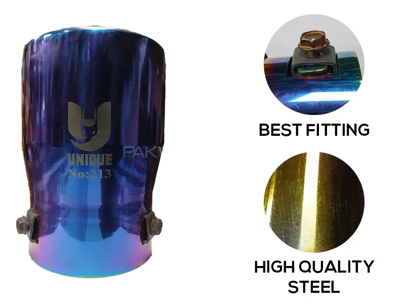 XL Size Exhaust Tip with Burnt Finish (U-213)–Stainless Steel - Ready Burnt Finish Exhaust Tip Image-1