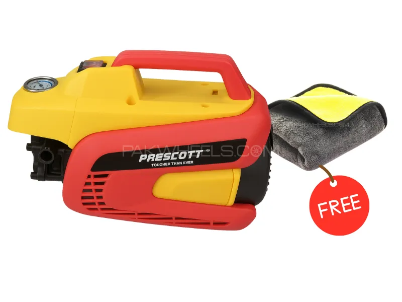 Prescott High Pressure Washer | 10M H.Pipe | 1000W | 170 Bar - 3000 RPM Speed - Free Y/G Microfiber  Image-1