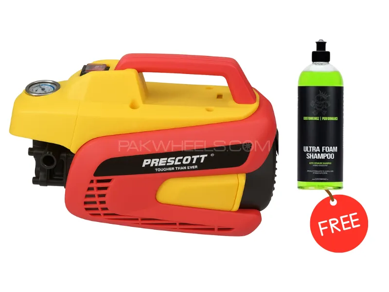 Prescott High Pressure Washer | 10M H.Pipe |1000W| 3000 RPM Speed | 170 Bar - Free Shampoo – R021S10 Image-1
