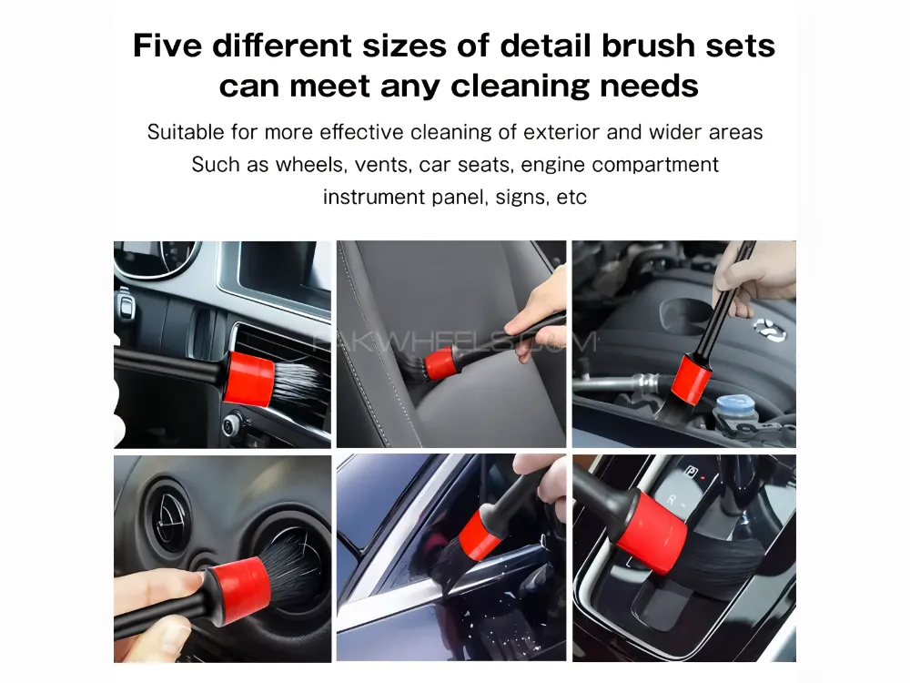 5Pcs Car Detailing Brush Set Wheel & Rim Cleaning - Interior & Exterior Premium Detailing Brush Set. 5Pcs Car Detailing Brush Set Wheel & Rim Cleaning - Interior & Exterior Premium Detailing Brush Set. Image-4