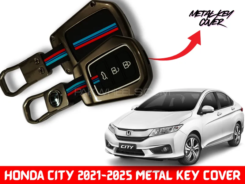 Luxury Metal key cover for  Honda City 2021-2025 | Zinc Alloy Metal Key Fob Cover for Honda City New Image-1