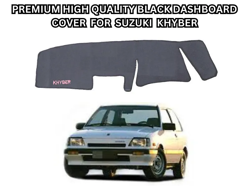 Premium Black Dashboard Cover with Logo – Fits Suzuki Khyber Image-1