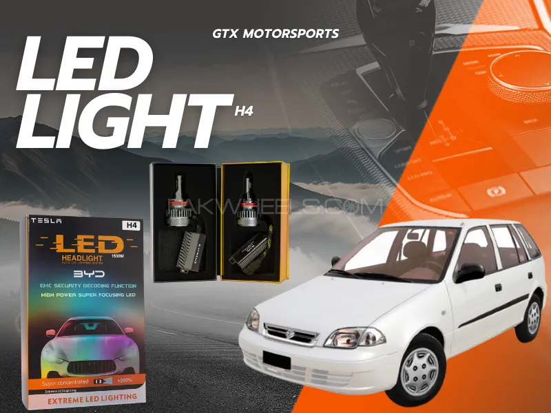 BYD H4 Tesla LED Headlight Bulbs 1500W – Compatible with Suzuki Cultus 2002–2012 Image-1