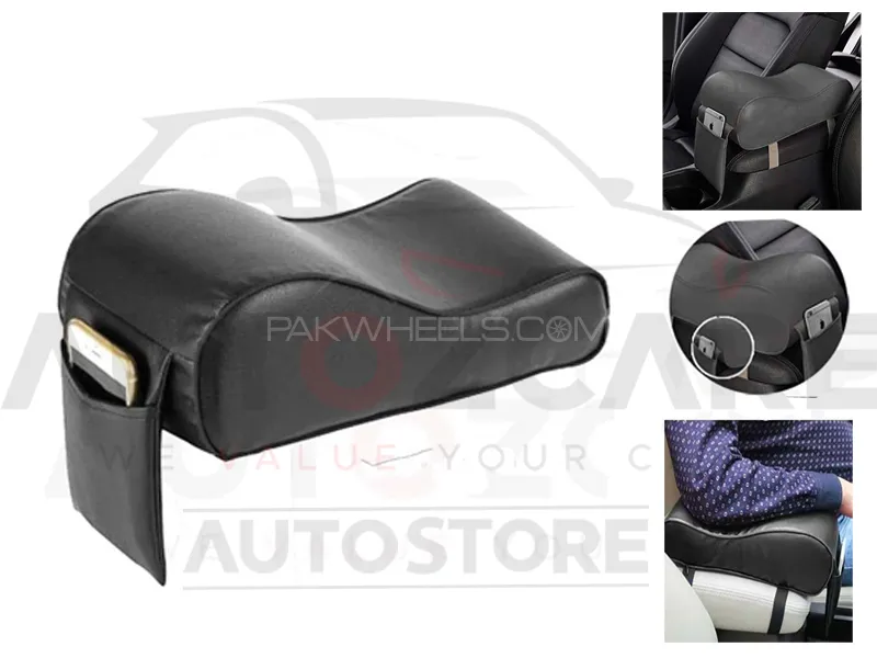 Universal Armrest Pad With Mobile Holder - Grey Image-1