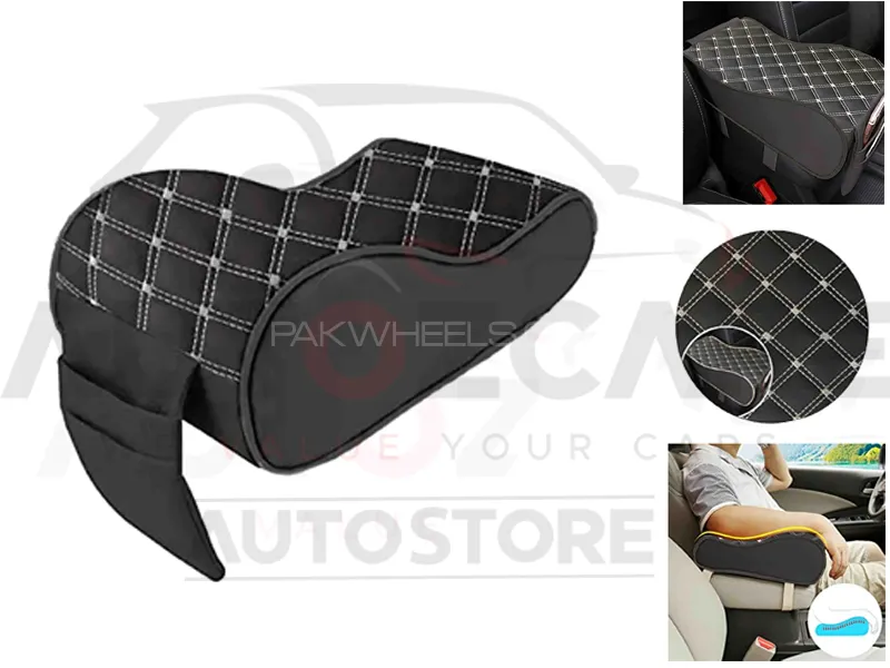 Universal Armrest with Phone Holder With Multy Thread - Grey Image-1