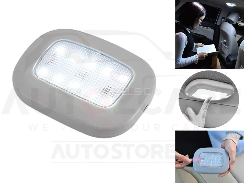 Universal USB Rechargeable LED Dome Ceiling Light | Lamp for Car | Multi-Function LED Roof SMD Light Image-1