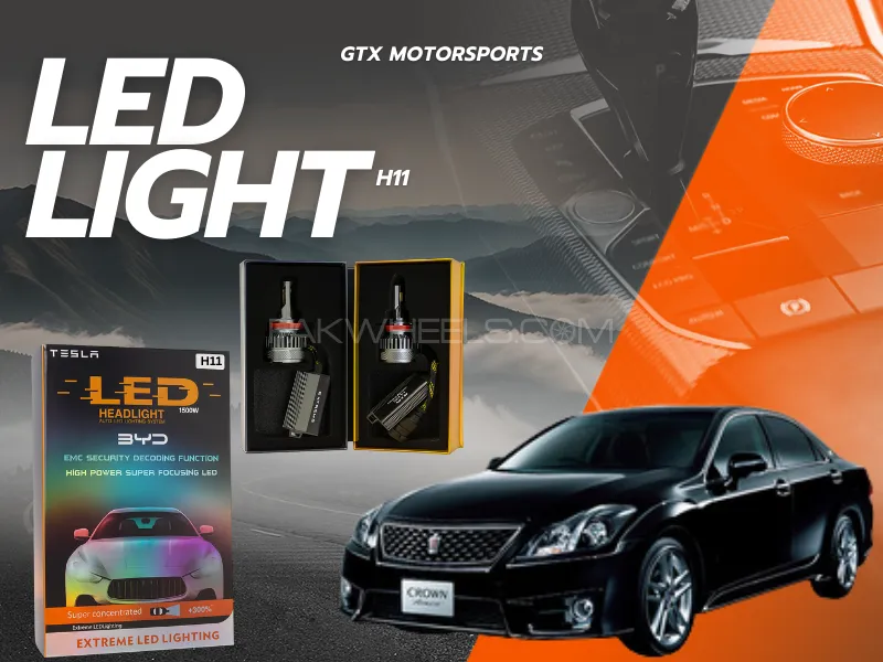 BYD H11 Tesla LED Headlight Bulbs 1500W – Compatible with Toyota Crown 2008–2012 (Low Beam) Image-1