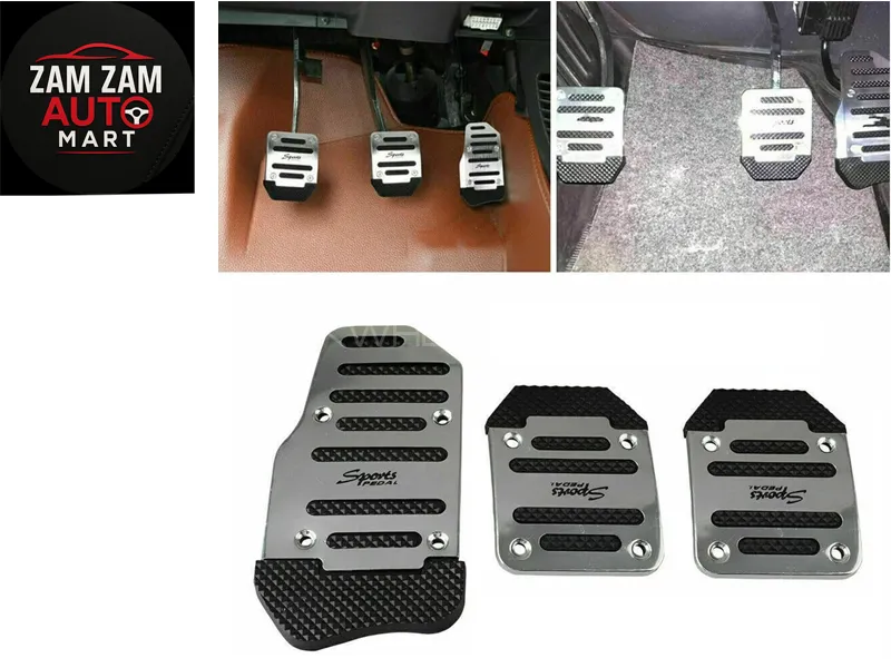 Non-Slip Heavy Duty Alloy Aluminum Pedal Covers for Manual Cars Image-1
