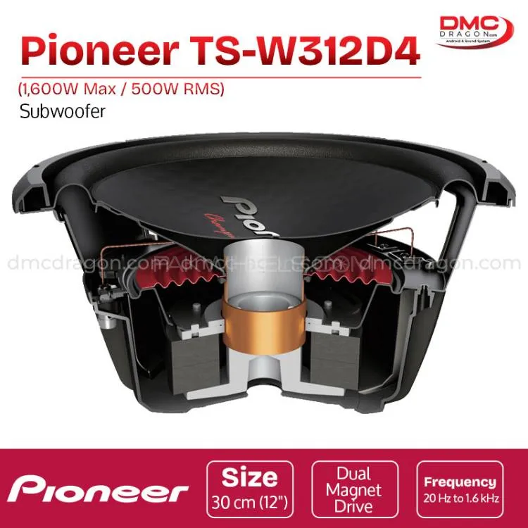Pioneer TS-W312D4 Car Subwoofer 12 in 1600W Dual Magnet Drive Original Pioneer TS-W312D4 Car Subwoofer 12 in 1600W Dual Magnet Drive Original Image-6