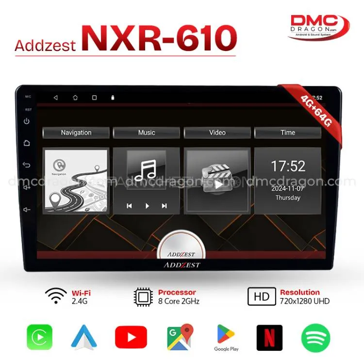 Addzest NXR-610WF With 360° Camera  Android Car LCD Panel & Carplay 4GB+64GB 10 in All Cars Image-1