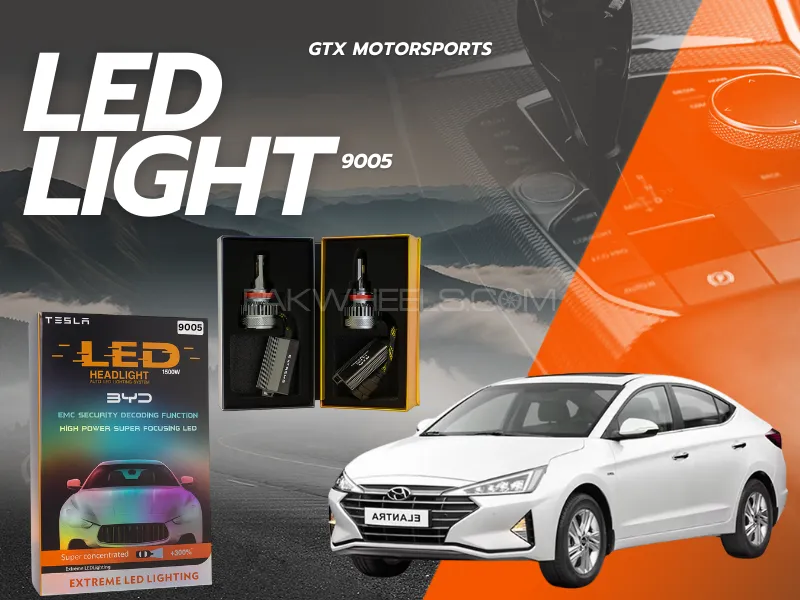BYD 9005 Tesla LED Headlight Bulbs 1500W – Compatible with Hyundai Elantra 2018–2022 (High Beam) Image-1
