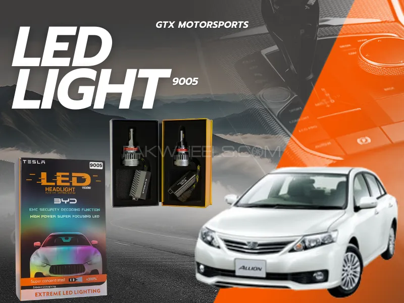 BYD 9005 Tesla LED Headlight Bulbs 1500W – Compatible with Toyota Allion 2007–2016 (High Beam) Image-1