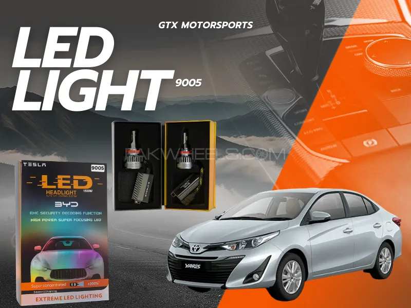 BYD 9005 Tesla LED Headlight Bulbs 1500W – Compatible with Toyota Yaris 2020–2024 (High Beam) Image-1
