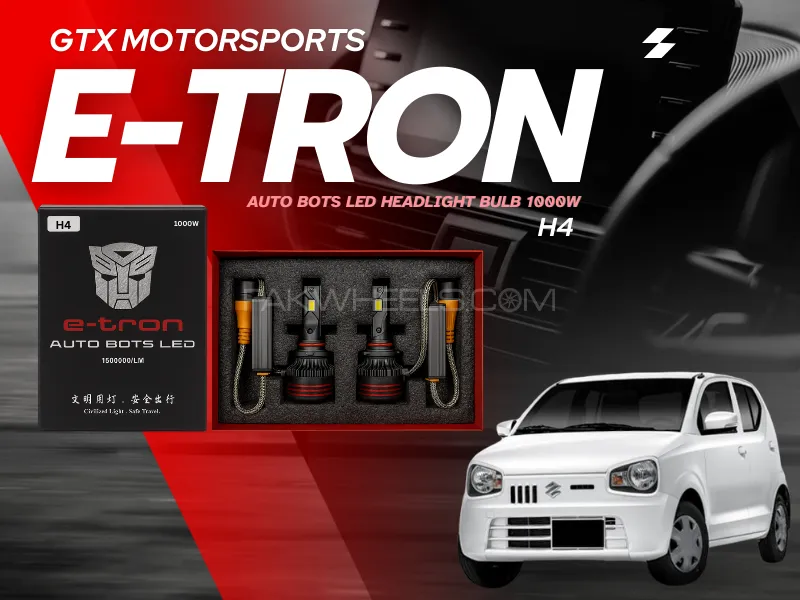E-Tron Auto Bots LED Headlight Bulb 1000W – H4 Fitting for Suzuki Alto 660cc (2019–2024) Image-1