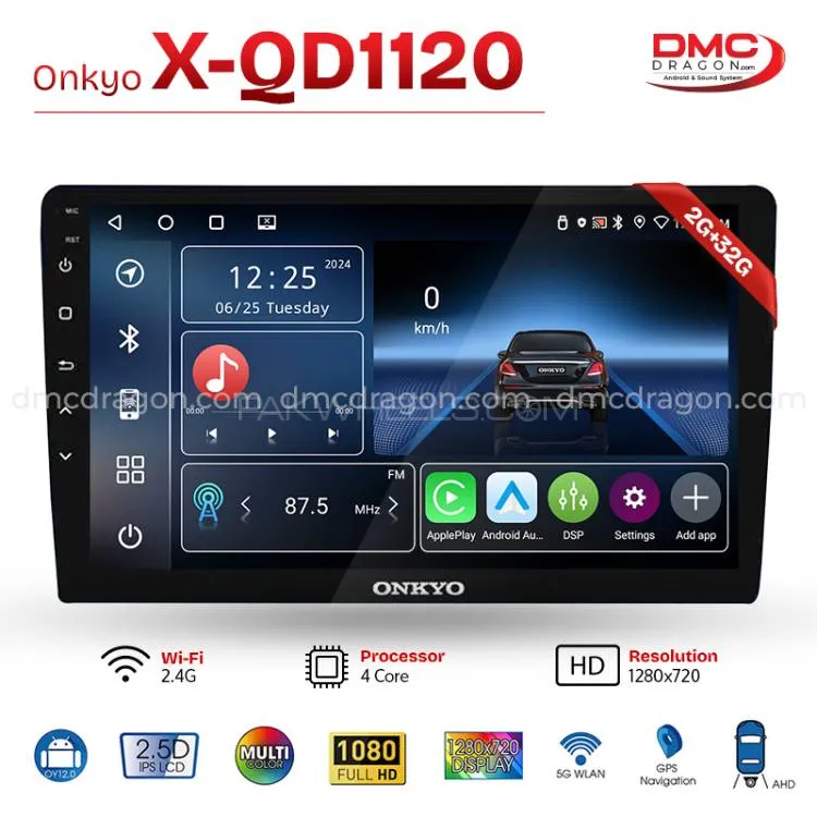 Onkyo X-QD1120 Android Car Stereo | 10-inch Screen | 2GB + 32GB | Apple CarPlay & Android Auto Image-1