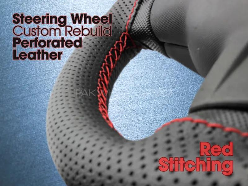Universal |  Perforated | Leather Car Steering Wheel | Stitch  Wrap Cover | DIY | Sewing Breathable Image-1