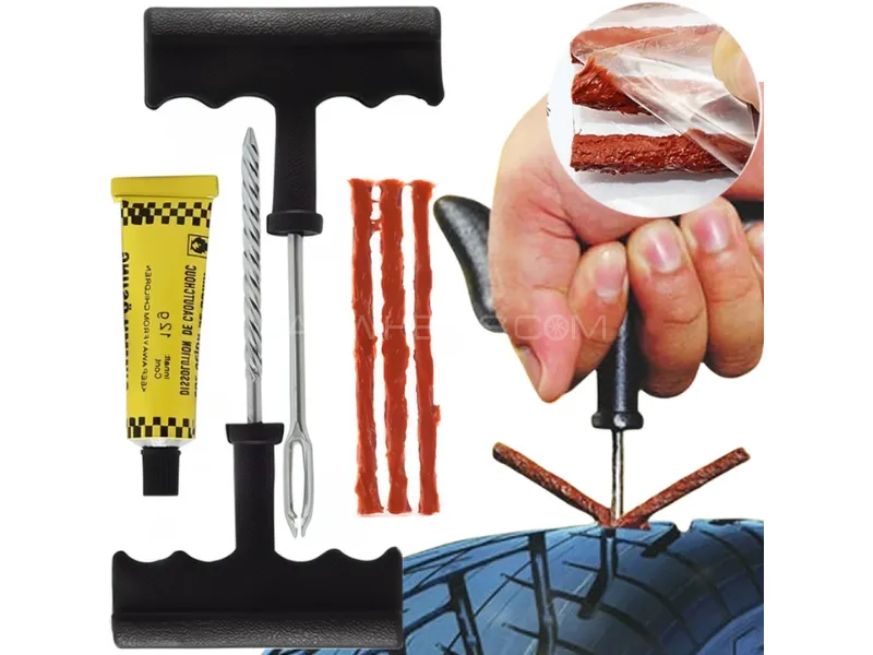 Car & Bike Tubeless Tire Repair Kit – Puncture Plug Tool Set Image-1