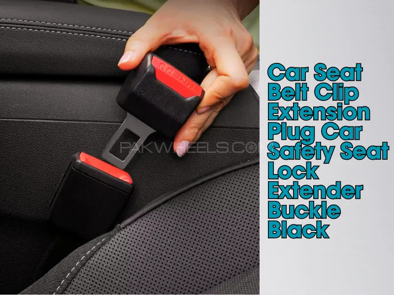 Car Seat Belt | Clip Extension Plug | Car Safety Seat Lock Buckle | Black | 2pcs Image-1