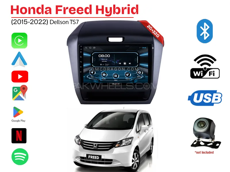 Honda Freed Spike 2015-2022 Dellson TS7 2GB+32GB Android Panel Car Radio Stereo 10in Screen Image-1