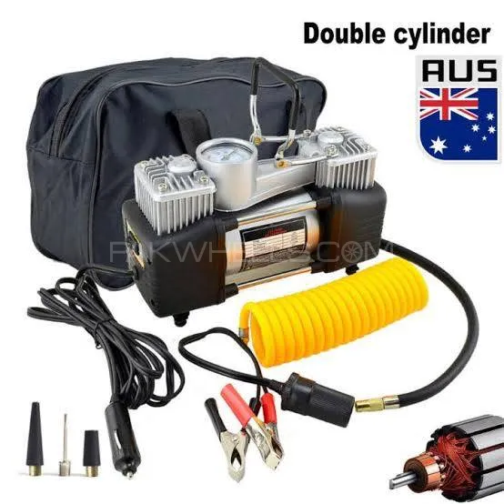 HEAVY DUTY Portable 12V Car Air Compressor Tire Pump Image-1