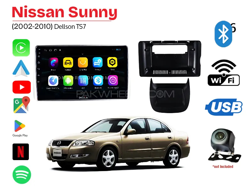 Nissan Sunny 2002-2010 Dellson TS7 2GB+32GB Android Panel Car Radio Stereo 9in Screen Image-1