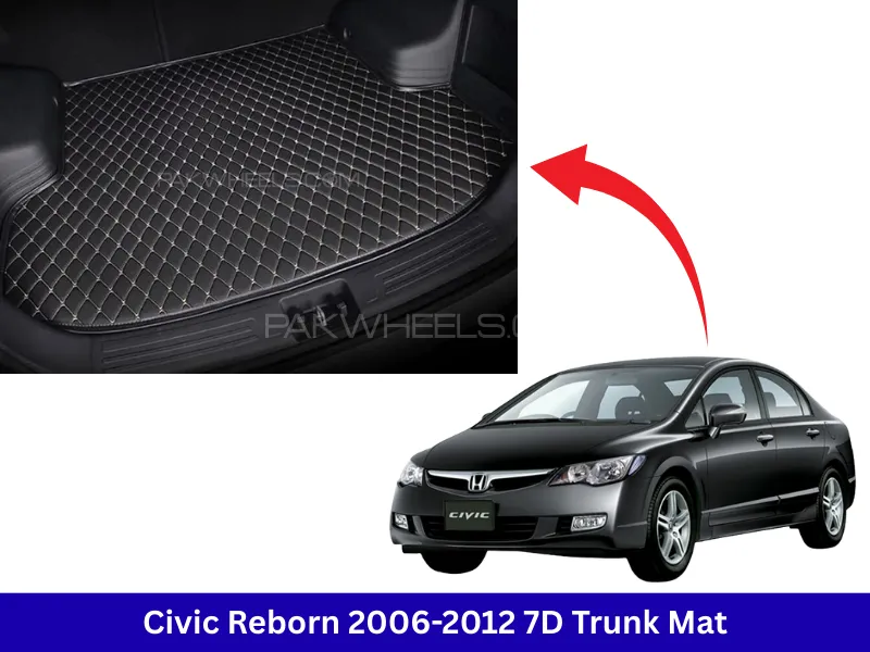 Honda Civic Reborn 7D Custom Car Trunk Mat - Model 2006-2012  Image-1