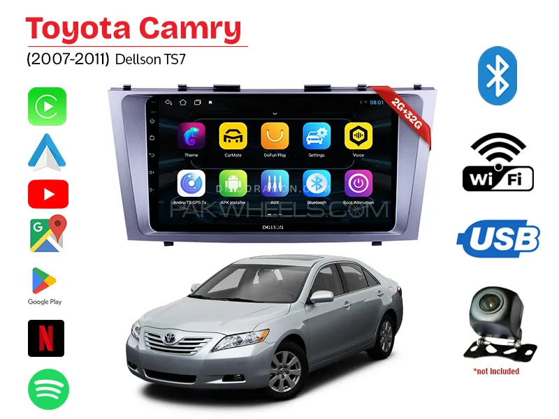 Toyota Camry 2006-2011 Dellson TS7 2GB+32GB Android Panel Car Radio Stereo 9in Screen Image-1