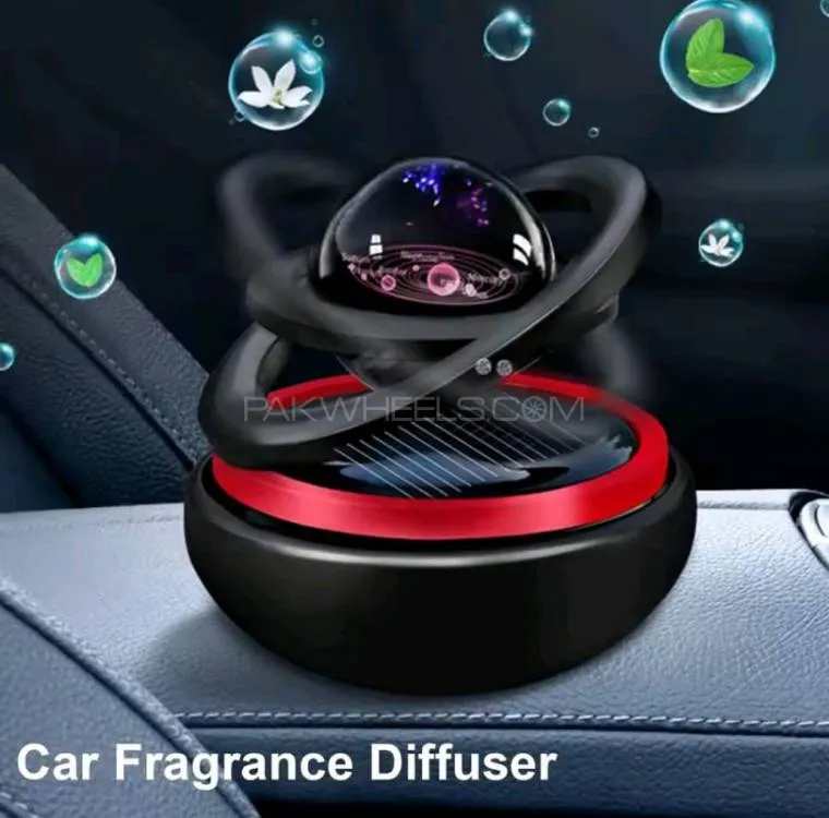Double Ring Rotating Car Car Perfume Solar Rotating Image-1