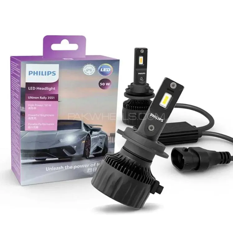 H11/H16/H8 - Philips Ultinon Rally 3551 LED Lights - 100Watts 6500k - 9000Lumens  Image-1