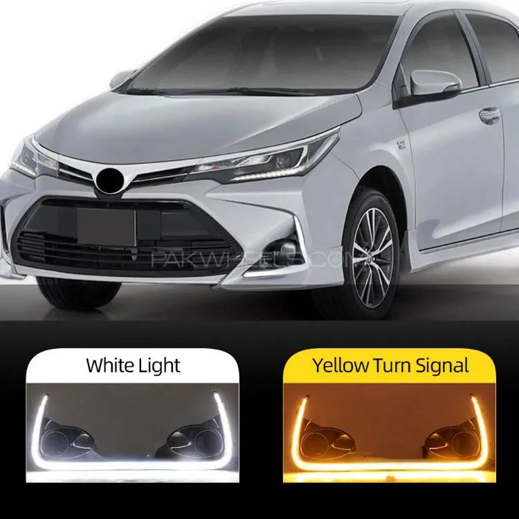 Toyota Corolla X LED DRL Daytime Running Fog Light Lamps Pair Image-1