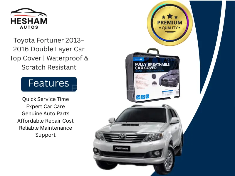 Toyota Fortuner 2013–2016 Double Layer Car Top Cover | Waterproof & Scratch Resistant Image-1