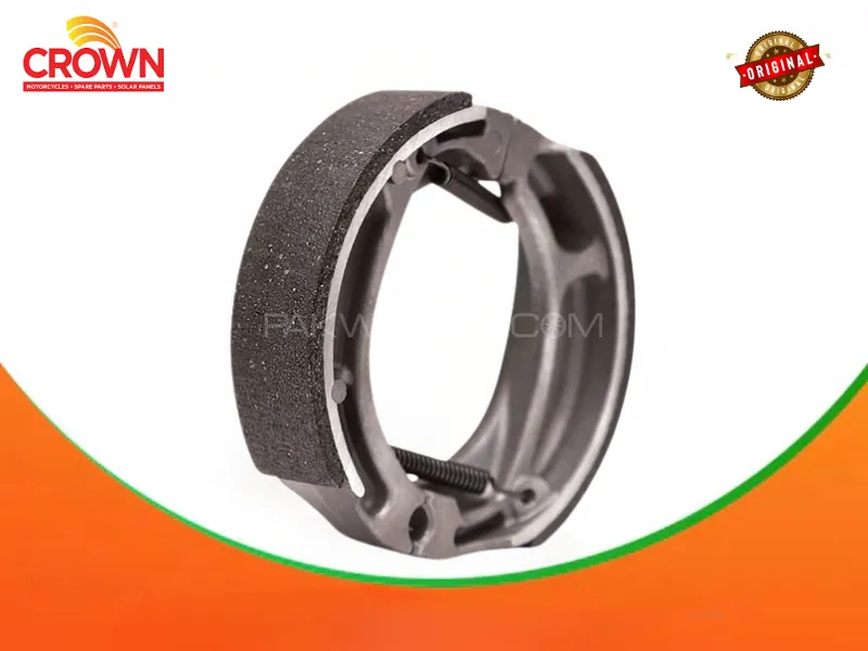 Crown Brake Shoe Set with Big Spring (Non-Asbestos) for 70cc Motorcycles (CD70) Image-1