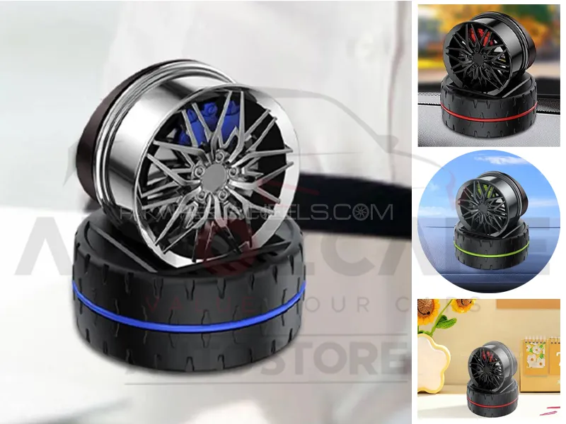 Universal Car Speed Wheel Hub Perfume Air Freshener  |360° Rotating Car Perfume  Image-1