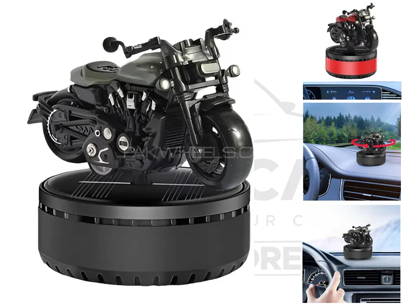 Universal Solar Harley Bike Car Perfume | Air Freshener 360° Rotating Image-1