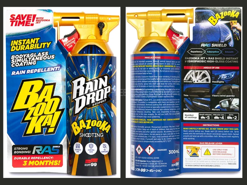 Soft 99 Rain Drop Bazooka Car Rain Repellent Spray Car Body And Glass Water Repellent Coating- JAPAN Soft 99 Rain Drop Bazooka Car Rain Repellent Spray Car Body And Glass Water Repellent Coating- JAPAN Image-5