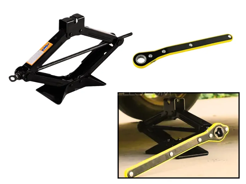 Universal Jack with Ratchet handle | Hand-cranked | Car Scissor Jack  Image-1