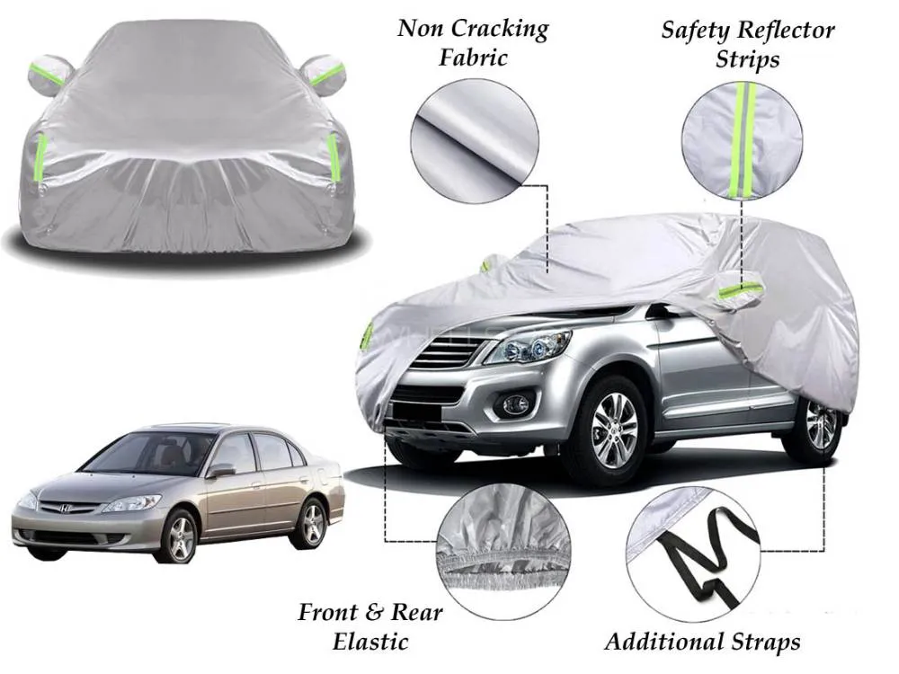Honda Civic 2002 - 2006 Top Cover | Side Mirror Pockets | Reflector Strips | 100% Dust & Water Proof Image-1