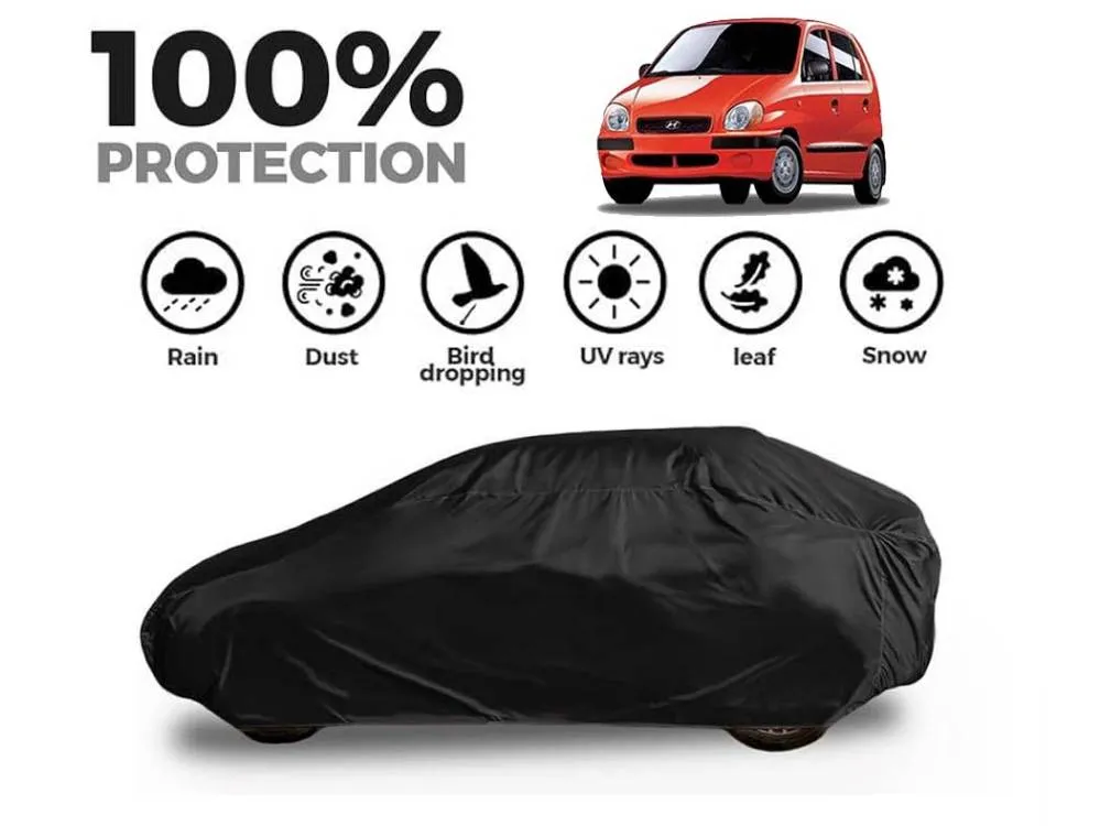 Hyundai Santro Club Top Cover | Black Coat Top Cover | Water & Dust Proof | Anti-Heat Crack Image-1