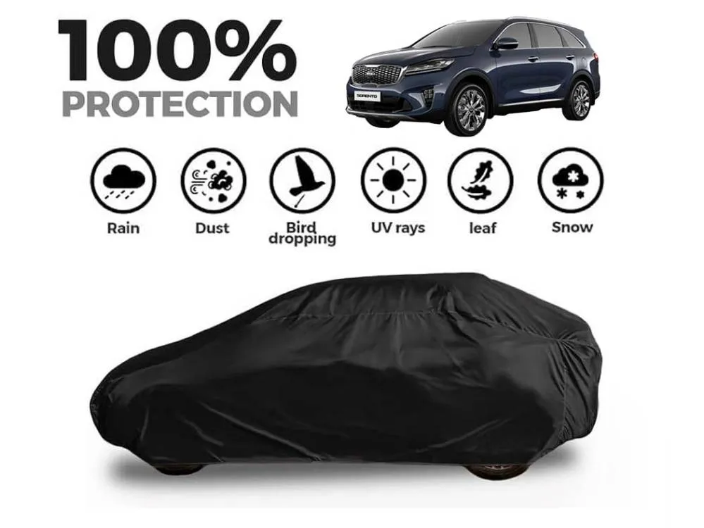 Kia Sorento Top Cover | Black Coat Top Cover | Water & Dust Proof | Anti-Heat Crack Image-1