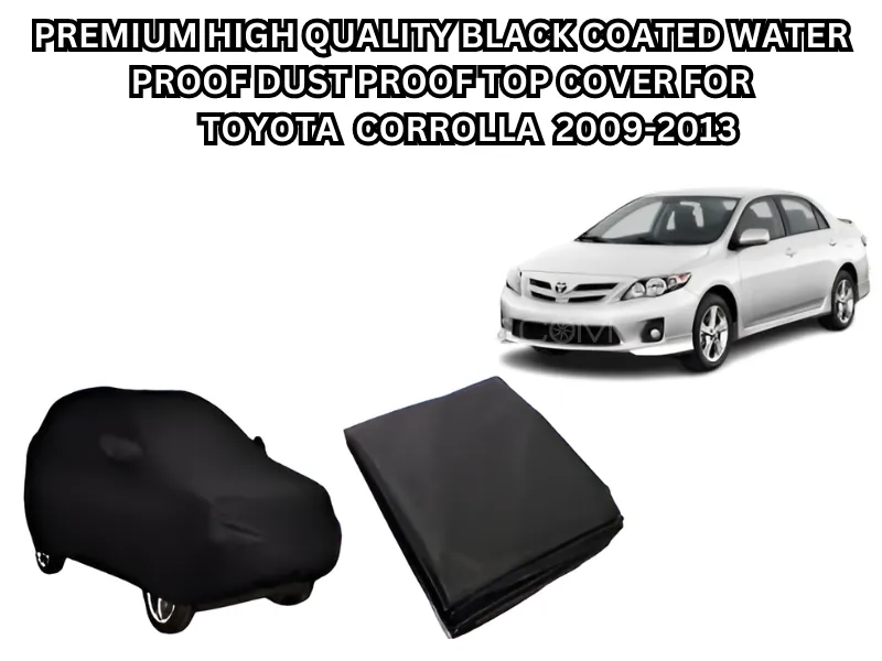 Premium Combo Pack – Black Velvet Seat Cushion, Black Coated Top Cover for Toyota Corolla 2009-2013 Image-1