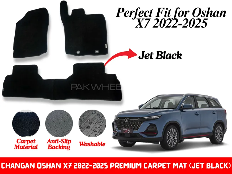 Premium Quality Changan Oshan X7 2022-2025 Fitting Carpet Floor Mats (Jet Black) | Perfect Fit Mats Image-1