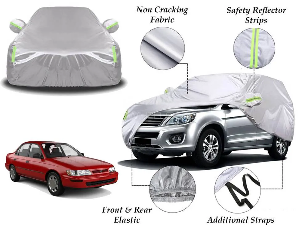 Toyota Corolla 1996 - 2001 Top Cover | Side Mirror Pockets | Reflector Strips | 100% Water Proof Image-1